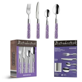 Bistrobesteck Besteck Löffel Gabel Messer Set Besteckset 16-teilig Angebot