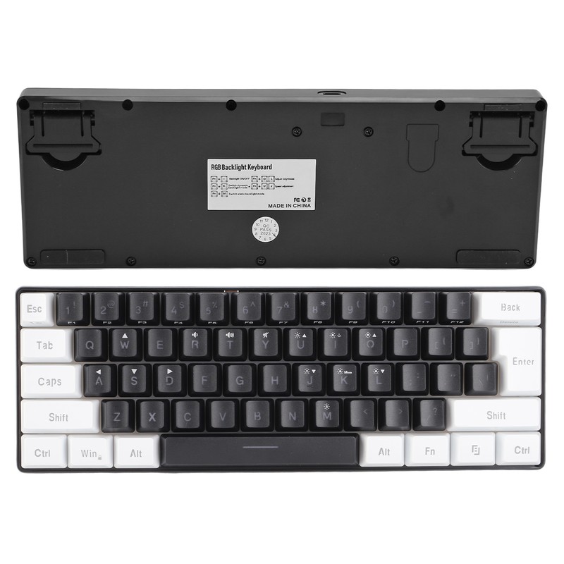 G61 Mini RGB Keyboard LED Backlight 61 Keys Ergonomic Mechanical