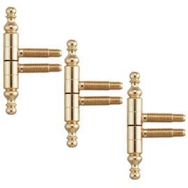 Gedotec Drill-in tapes, room door, door hinge, size 13, decorative tape, polished brass, window hinge two-piece for interior doors, window hinge model 57.1300, 3 pieces, antique door hinges for wooden