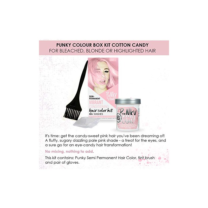 Punky Color Box Kit Algodón Candy - Para cabello blanqueado,