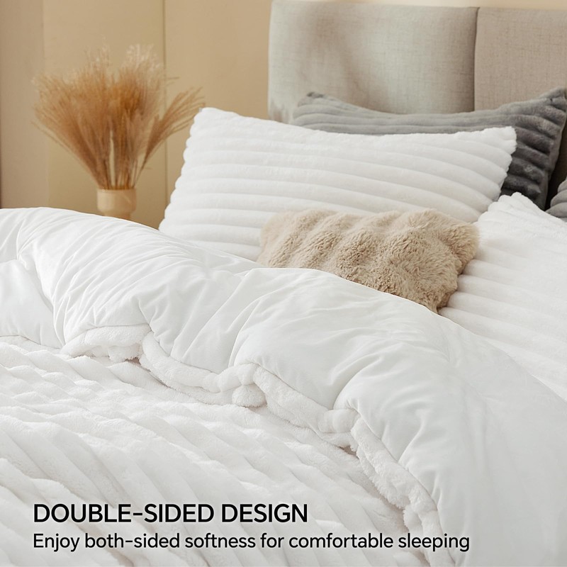 BEDELITE Fleece California King Comforter Set -Super Soft & Warm