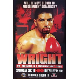 Original Vintage Winky Wright vs. Sam Solimon Boxing Fight Poster