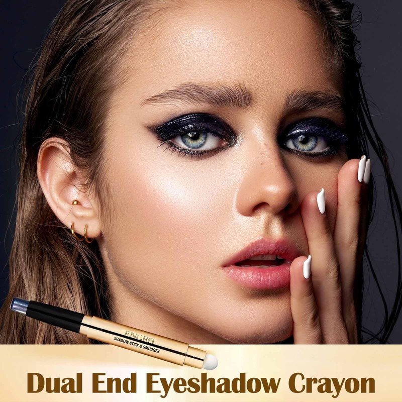 Prreal Eyeshadow Stick,Dual End Shimmer Eyeshadow Stick,Pearl Eyeshadow Pencil Crayon,Waterproof