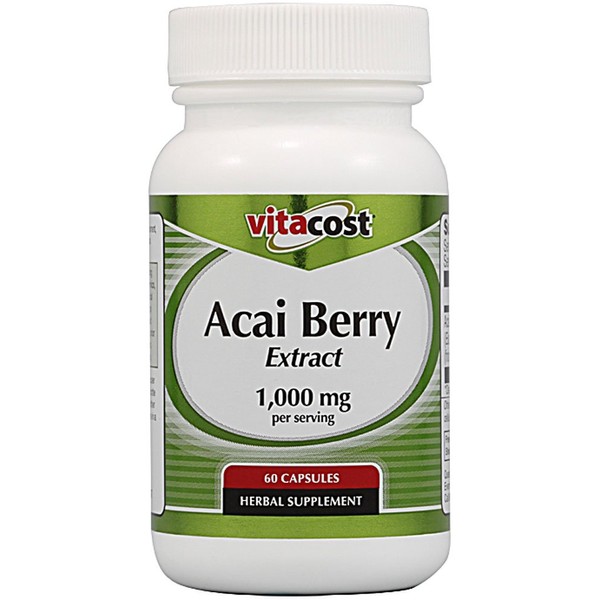 Vitacost Acai Berry Extract -- 1,000 mg per serving - 60 Capsules
