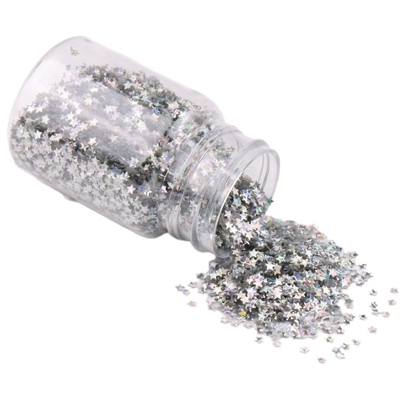 1 Bottle Laser Star Sequins 3mm Glitter Star Sequins for