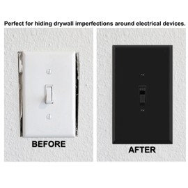 OVERSIZED 1 Gang Toggle Metal Light Switch Plate Cover - One Gang Jumbo Wall Plate for Toggle Style Light Switches, Steel Painted Black - UL Listed, 5.5" x 3.5" - Made in USA