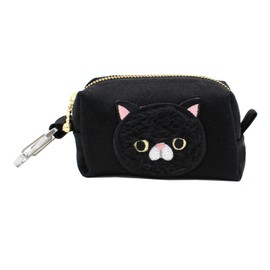 glf01 Golf Ball Case with Carabiner, Tea Case, Golf Equipment, Niko-chan, Women's, Men's, Accessories, Handmade, Made in Japan, cat black x black, cat black x black