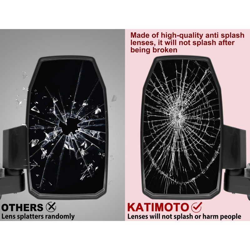 KATIMOTO Adjustable Side Rear View Mirrors for Polaris Ranger 1000