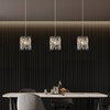 NISIDUN Modern K9 Crystal Pendant Lights Kitchen Island, Chrome Chandeliers