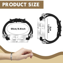 Bonuci 12 Pcs First Communion Bracelet with Silver Metal Cross Charm First Communion Catholic Bracelet Gifts for Religious Catholic Jewelry for Baptism, Confirmation, Christening