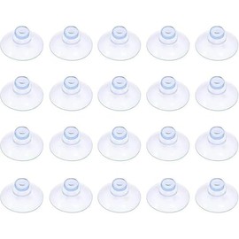 Zhuluck 20 Pcs Transparent Suction Cups for Glass Plastic Sucker Plastic Suction Pads Clear PVC Suction Cup with Hooks for Glass Table Anti-Collision Sucker Pad for Home Decoration (30 mm)
