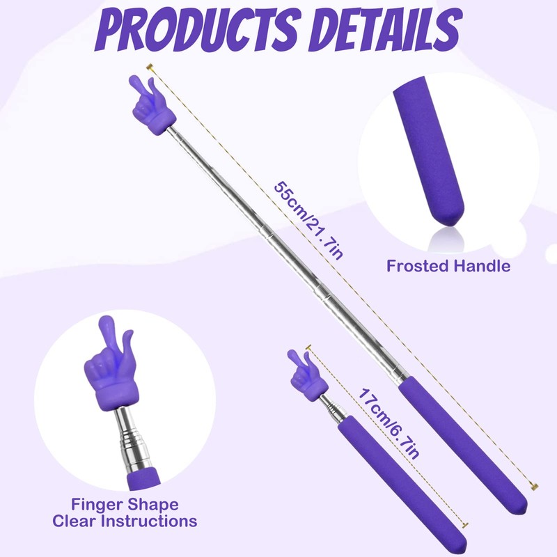 2 Pcs Telescopic Teacher Pointer Stick, Extendable Pointer Teacher Pointers