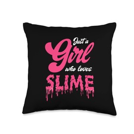 Girl Loves Slime | Kids Toy | Handmade Slimes Throw Pillow
