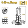 Pack of 300 Self Tapping Screws 4.8 x 13 mm