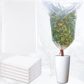5pcs Plastic Plant Covers Transparent Freeze Protection Bag Clear Plant Shelter Waterproof Cover Bags Winter Plant Film Cover, 43.3" x 31.5" Plant Frost Protection Covers for Plant Freeze Protection