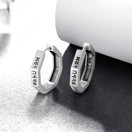 Viking Hoop Earrings Men 925 Sterling Silver Norse Viking Earrings Earrings Viking Gifts For Men Women, Sterling Silver, No Gemstone