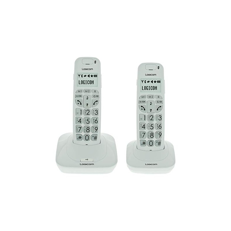 LOGICOM Comfort 250 Duo Cordless Phones Touch Screen White