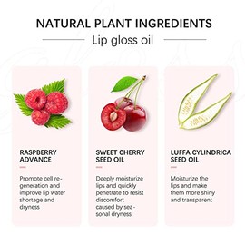 Littryee Cherry Lip Oil - Alivia Los Labios Agrietados Y Mejora El Brillo  Brillo De Labios Hidratante De Larga Duración, Lápiz Labial Líquido De...  