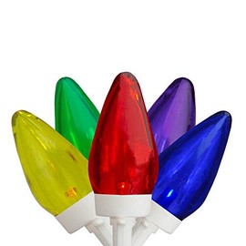 Northlight 25 Count Multi-Color LED C7 Christmas Lights, 16 ft White Wire