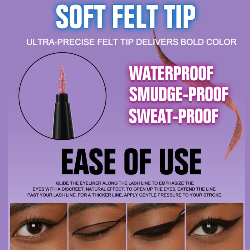 ONarisae liquid eyeliner waterproof metallic satin finish ink eyeliner pen