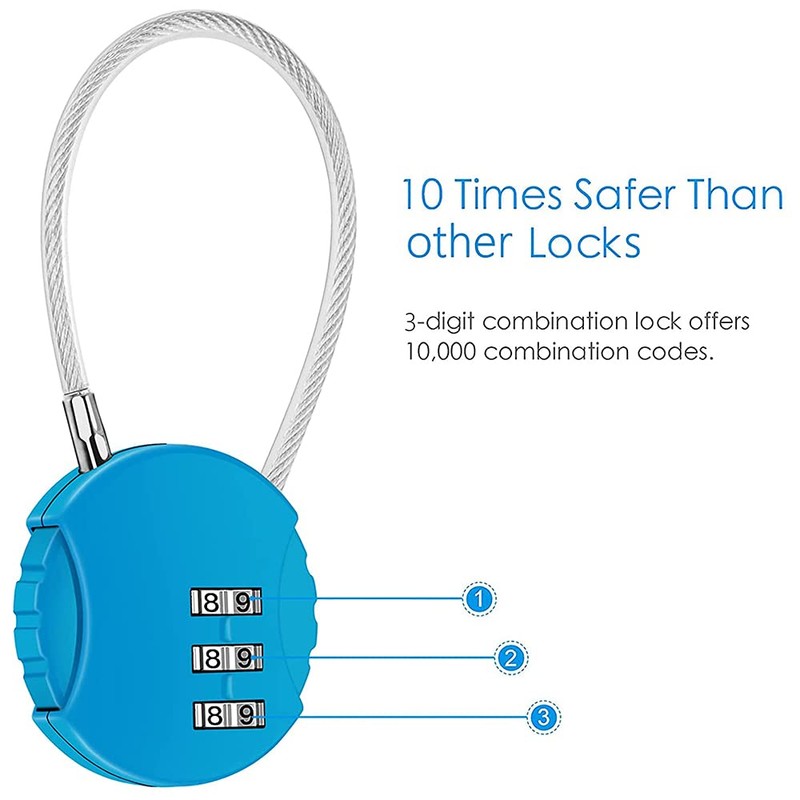 Yuikome 2 Pack Number Lock 3 Digit Waterproof Outdoor Padlock