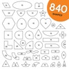 ARTshapes 840 pc Creative Paper Shapes Pack with 70+ Idea