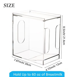 Heyrelda Freezer Organizer for Breastmilk Storage Bags, Freezer Storage Organizer and Tower for Breast Milk Storage Bags, Acrylic First-in First-Out Container with Tray to Freezing Breastmilk, Clear
