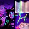 12 PCS Glow Face Body Paint, UV Neon Face Painting
