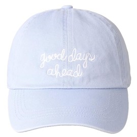 MIRMARU Baseball Dad Hat Vintage Washed Cotton Low Profile Embroidered Adjustable Baseball Caps (US, Alpha, One Size, Good Days Ahead - Light Blue)