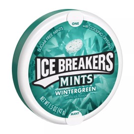 ICE BREAKERS Mints Wintergreen, Sugar Free, 1.5-Ounce Tins (Pack of 16)