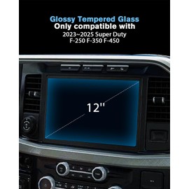 WEIPIN For 2023~2025 Super Duty F-250 F-350 F-450 Screen Protector 12 Inch Glossy Tempered Glass Touchscreen *1 Accessories 9H Hardness Glass - No More Scratch&Fingerprint
