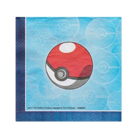 Vibrant Multicolor Pokemon™ Luncheon Napkins - 6.5" x 6.5" (Pack of 16) - Perfect for Kids Parties & Celebrations
