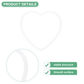 M METERXITY 20-Pack Dream Catcher Rings, 3.9 Inch Plastic Heart Shape Macrame Wreath Floral Ring Hoop for Home/Valentine/DIY Craft/Wedding/Wall Hanging Decorations [White]