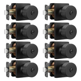 goldenwarm Matte Black Door Knobs Interior, Privacy Door Knob for Bedroom Door Knob, Black Interior Door Knobs Privacy Lock 8 Pack
