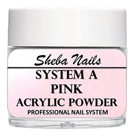 SHEBA NAILS System A Acrylic Nail Powder PINK- 4oz Jar