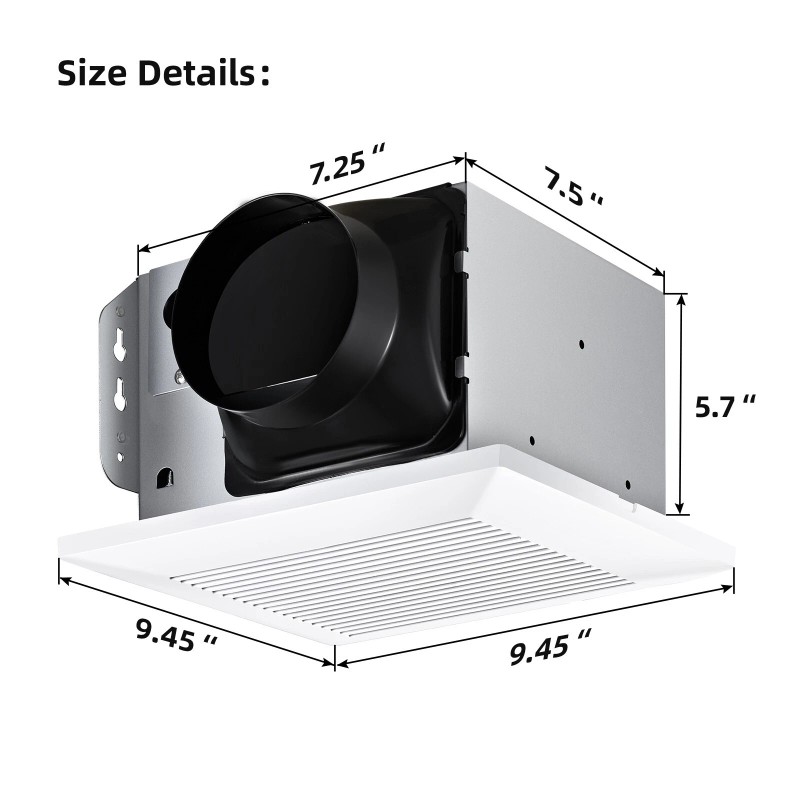 JOEAONZ Bathroom Fan 110 CFM Energy-Saving Household Bath Vent Extractor