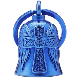 Motorcycle Men Bells - Motorcycle Angel Bell for Men Women,Bell Biker Accessory,Guard Riding Safety (Black) (Blue)