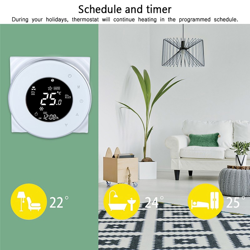 Electric Floor Heating LCD Touch Screen Thermostat With WIFI Temperature