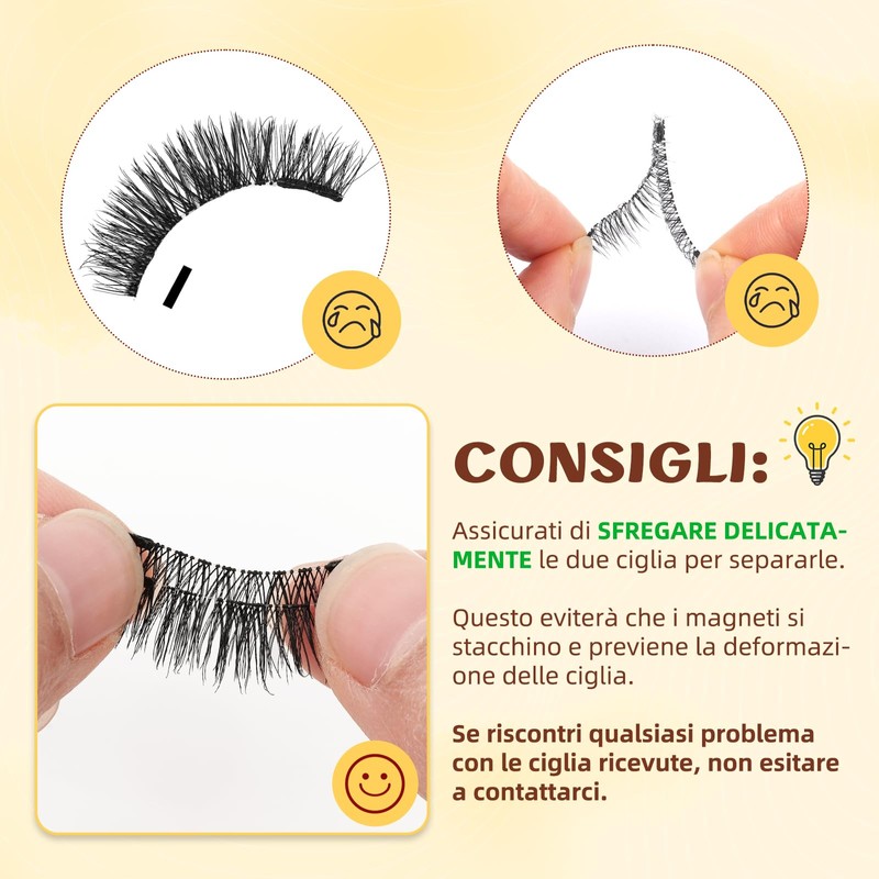 Ciglia magnetiche riutilizzabili con applicatore, ciglia magnetiche morbide e comode,