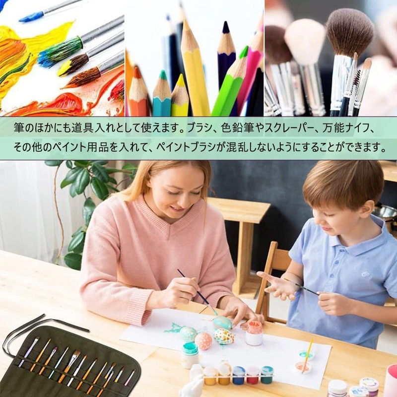 DFsucces Canvas Painting Brush Case, Tool Holder, 22 Slots, Large