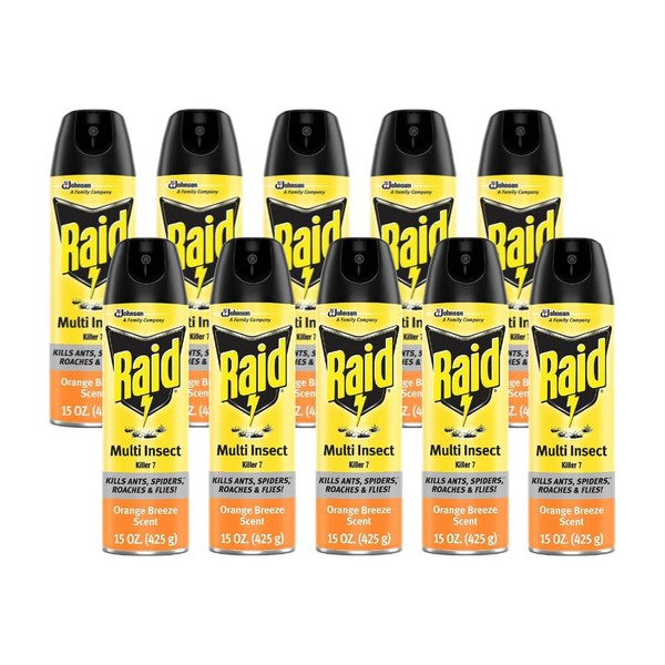 Raid Multi Insect Killer, Orange Breeze 15 Ounce (Pack of