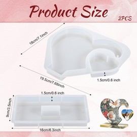 Heart Photo Frame Resin Molds, Heart Shape Silicone Epoxy Resin Picture Frames Molds Crafts with Base Resins Mould for DIY Valentine's Day Gifts Home Table Decorations