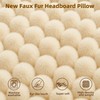 Faux Fur Headboard Pillow with 2 Roll Pillow, Large Triangular