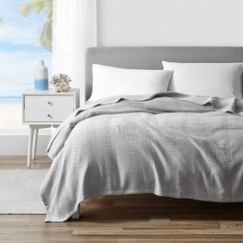 Nautica - Twin Blanket, Soft Cotton Bedding, Medium Weight Home Decor for All Seasons, Dorm Room Essentials (Chevron Grey, Twin)