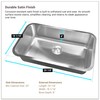 MSI 30 Inch Undermount Single Bowl 18 Gauge Stainless Steel