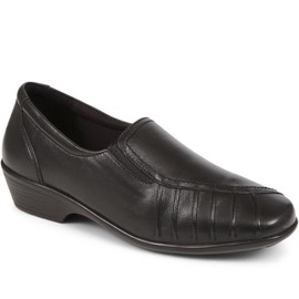 Pavers Ladies Slip-On Shoes in Black - Wider D/E Fit, Comfort & Style Focus - Handcrafted Elegance - Quality Materials - Size 6