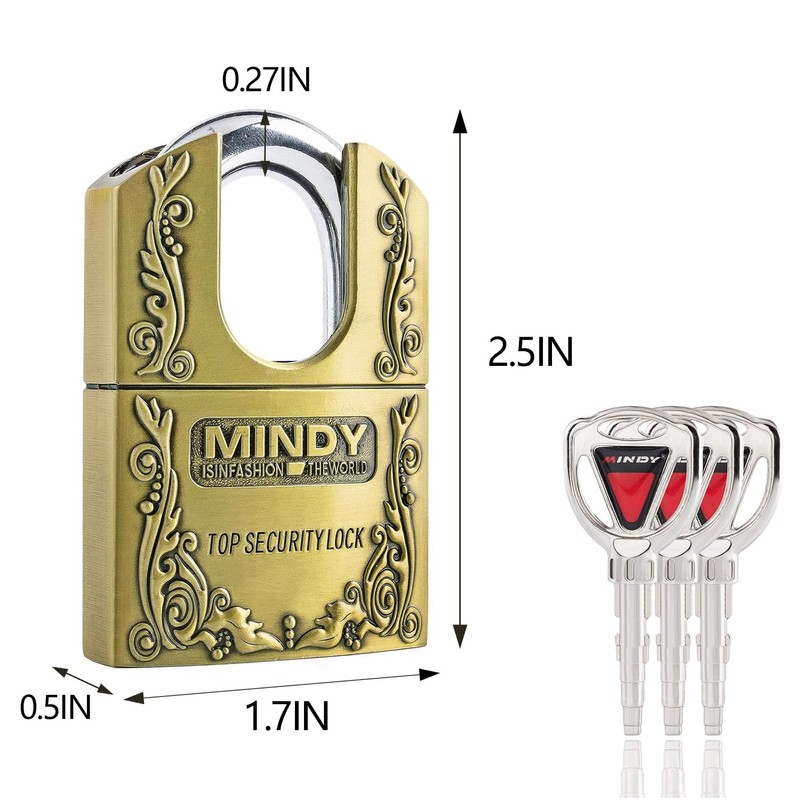 3 Keys 40mm Heavy Duty Warehouse Shrouded Hardened Keyed Padlock