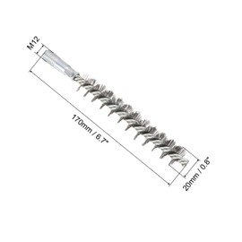 PATIKIL 4inch Chimney Brush, 2pcs Chimney Cleaning Brush Round Sweep Poly Steel Wire Chimney Cleaning Brush M12 Threaded for Chimney Fireplace Flue Pipe Rust Rod, 100mm