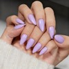 SXVME Uñas Postizas Almendradas Color Lila Claro - Uñas Acrílicas