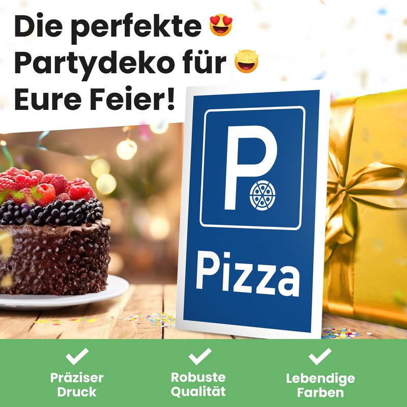 DankeDir! Parking Pizza - 30 x 20 cm Plastic Sign